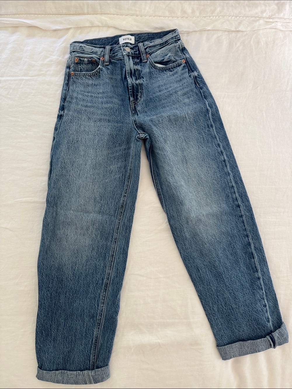 Pistola Medium Blue Straight-Leg High-Rise Women’s Jeans